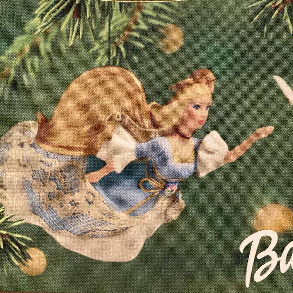 NRFB BARBIE Keepsake Ornament, set of 2, angel and bird $25